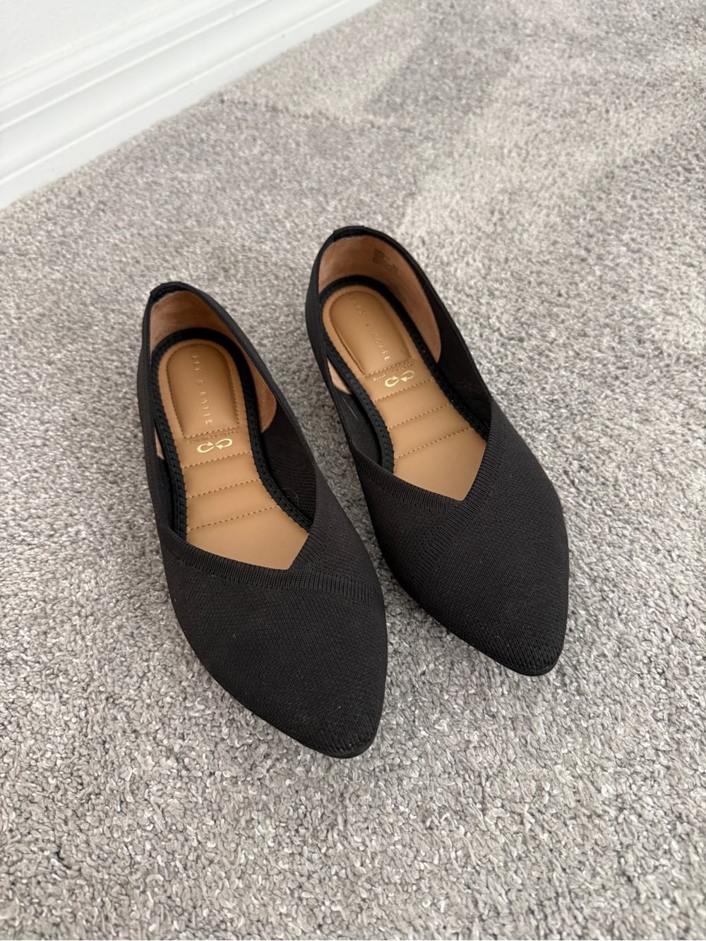 Kelly & Katie Black Knit Ballet Flats Size 8
